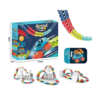 Pista Real Cambiable con Luces LED | Acción Emocionante - Pista de Carreras para Niños